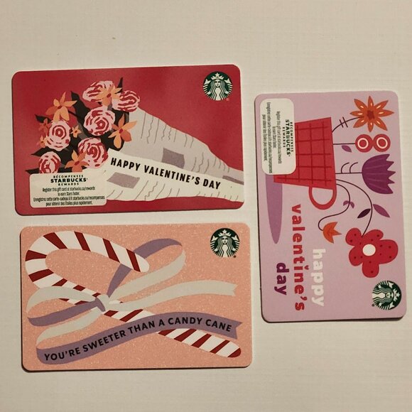 STARBUCKS VALENTINE'S DAY Gift Cards Lot of 3 - Picture 1 of 2